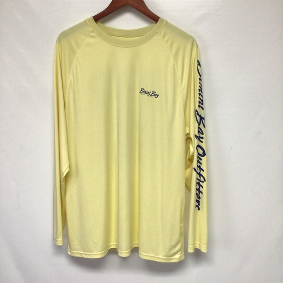 Bimini Bay Other - Bimini Bay Outfitters  HOOK'M BASS Performance  Crew Fishing Shirt XL Yellow